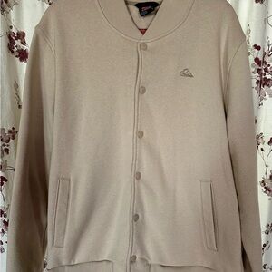 Men’s Quiksilver DryFlight Beige Chalk Varsity Bomber Jacket QA35JK005 Large